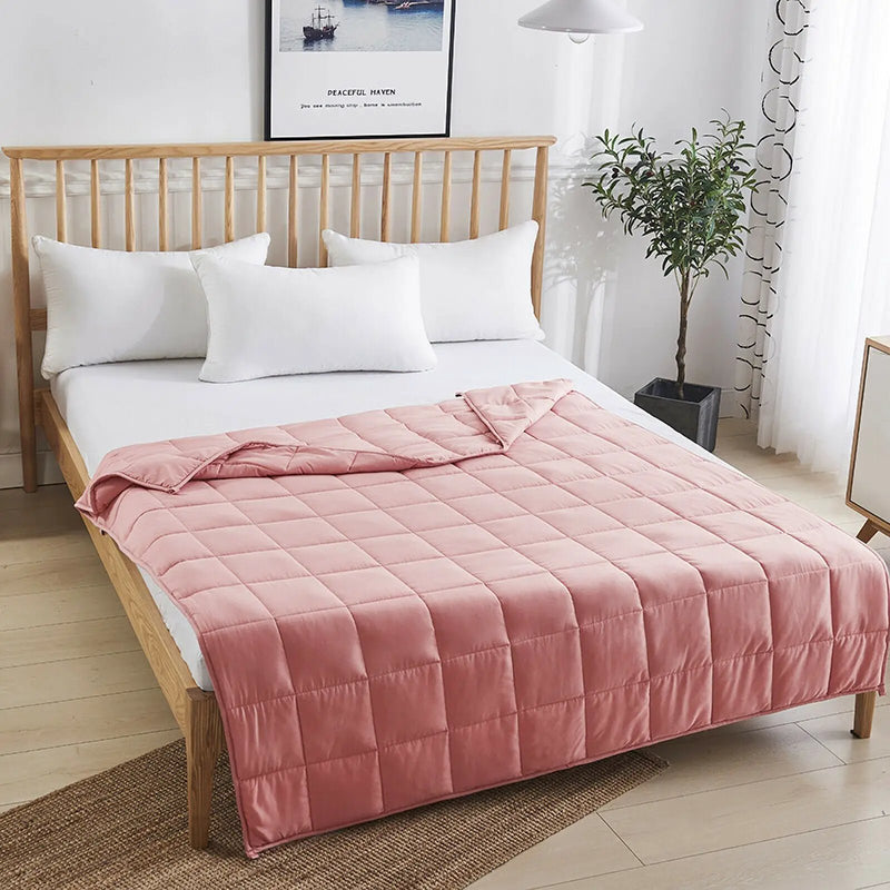 20 lbs 60" x 80" Heavy Weighted Soft Breathable Blanket with Natural Bamboo Fabric -Pink by DirectDeals