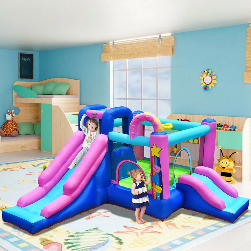 Inflatable Bounce Castle with Dual Slides and Climbing Wall without Blower by DirectDeals