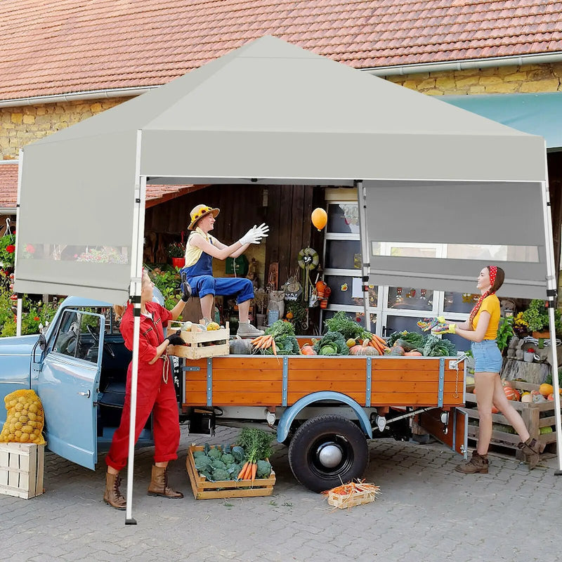17 Feet x 10 Feet Foldable Pop Up Canopy with Adjustable Instant Sun Shelter by DirectDeals