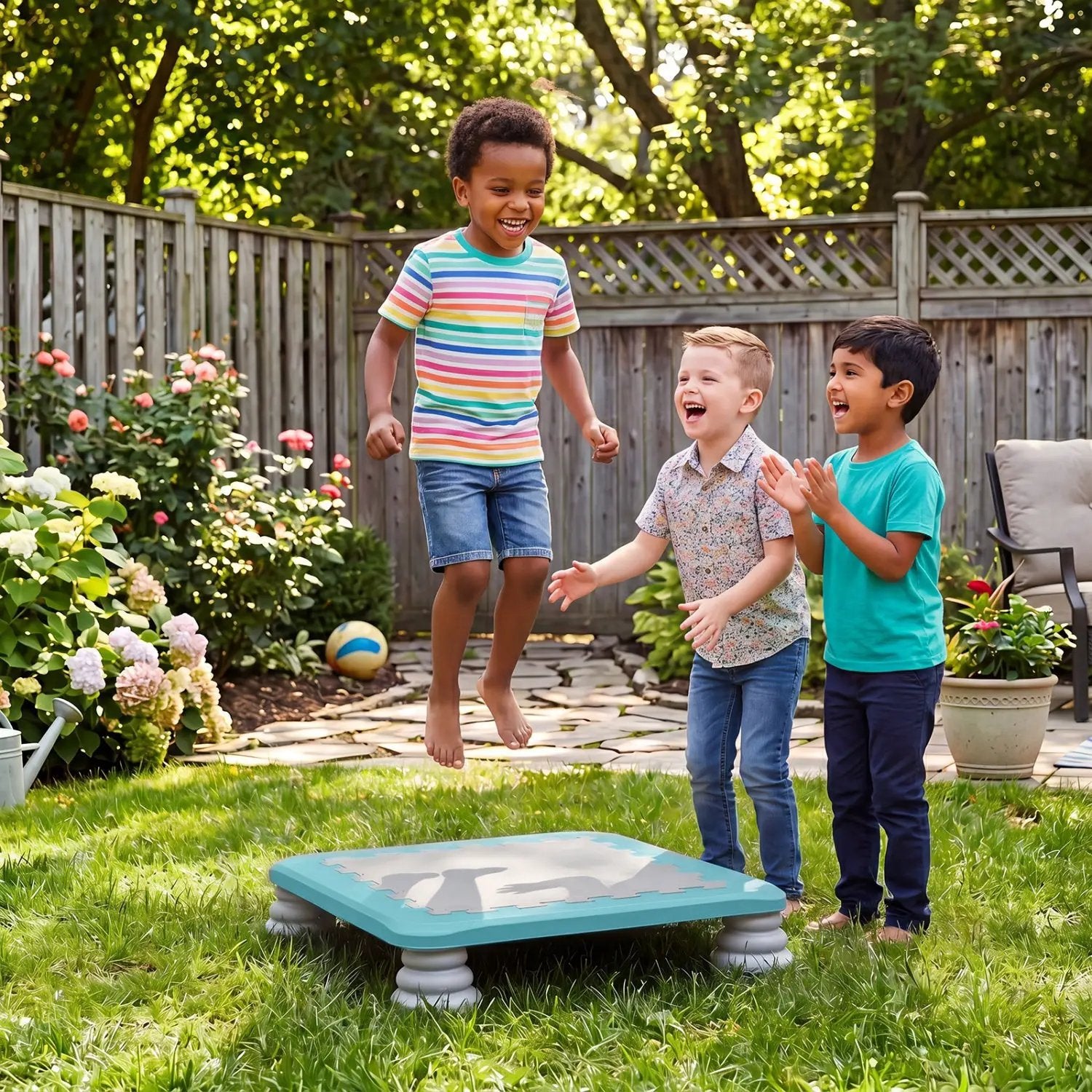 Kids Mini Trampoline 25.5 Inch with Non-Slip Foot Pads by DirectDeals