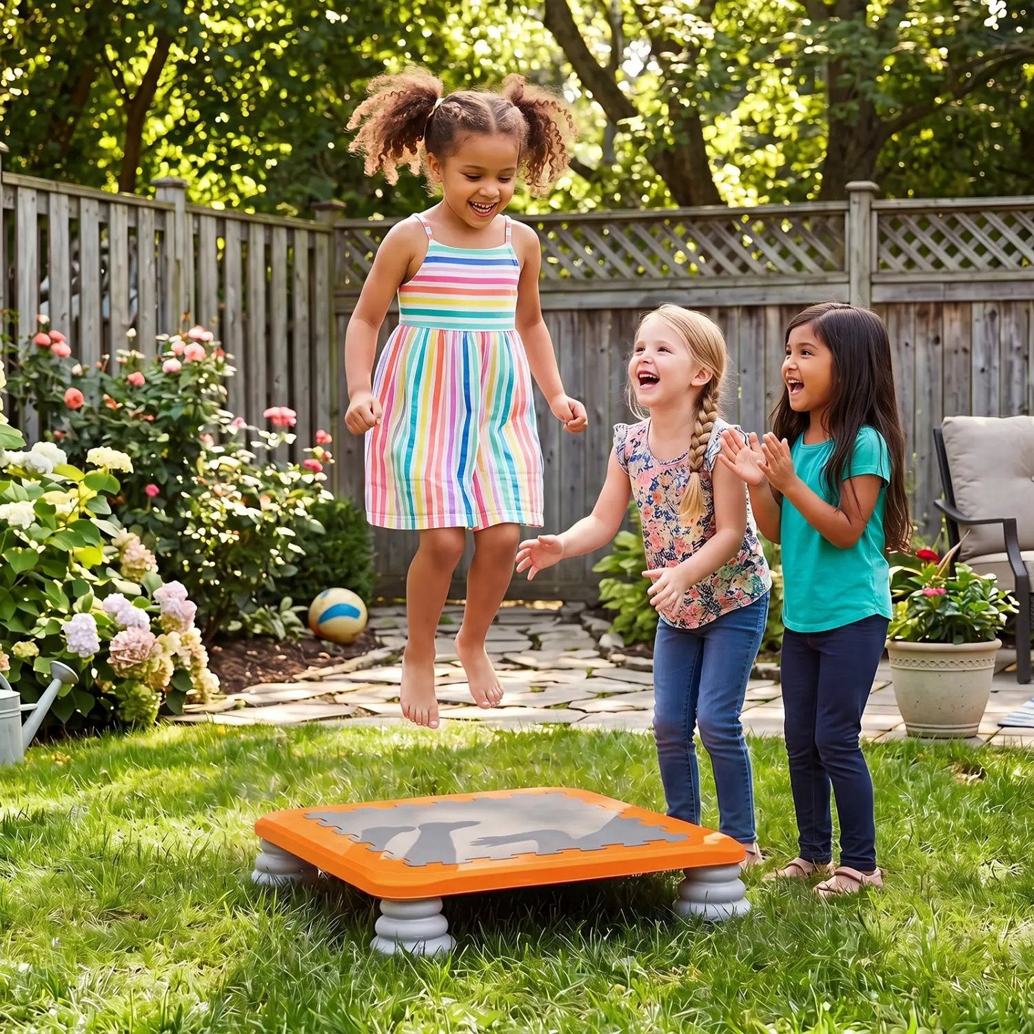 Kids Mini Trampoline 25.5 Inch with Non-Slip Foot Pads by DirectDeals
