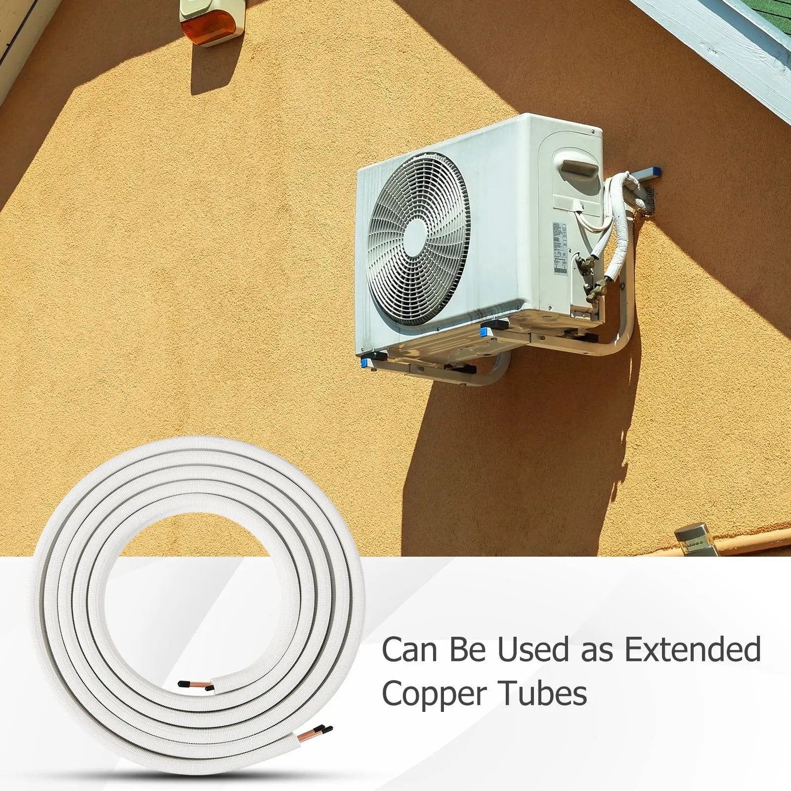 25 Feet Mini Split Line Set with 1/4 Inch and 3/8 Inch O.D. Copper Pipes Tubing by DirectDeals