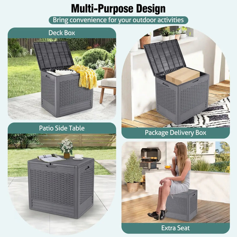 25 Gallon Outdoor Storage Box with Rattan Patterns by DirectDeals