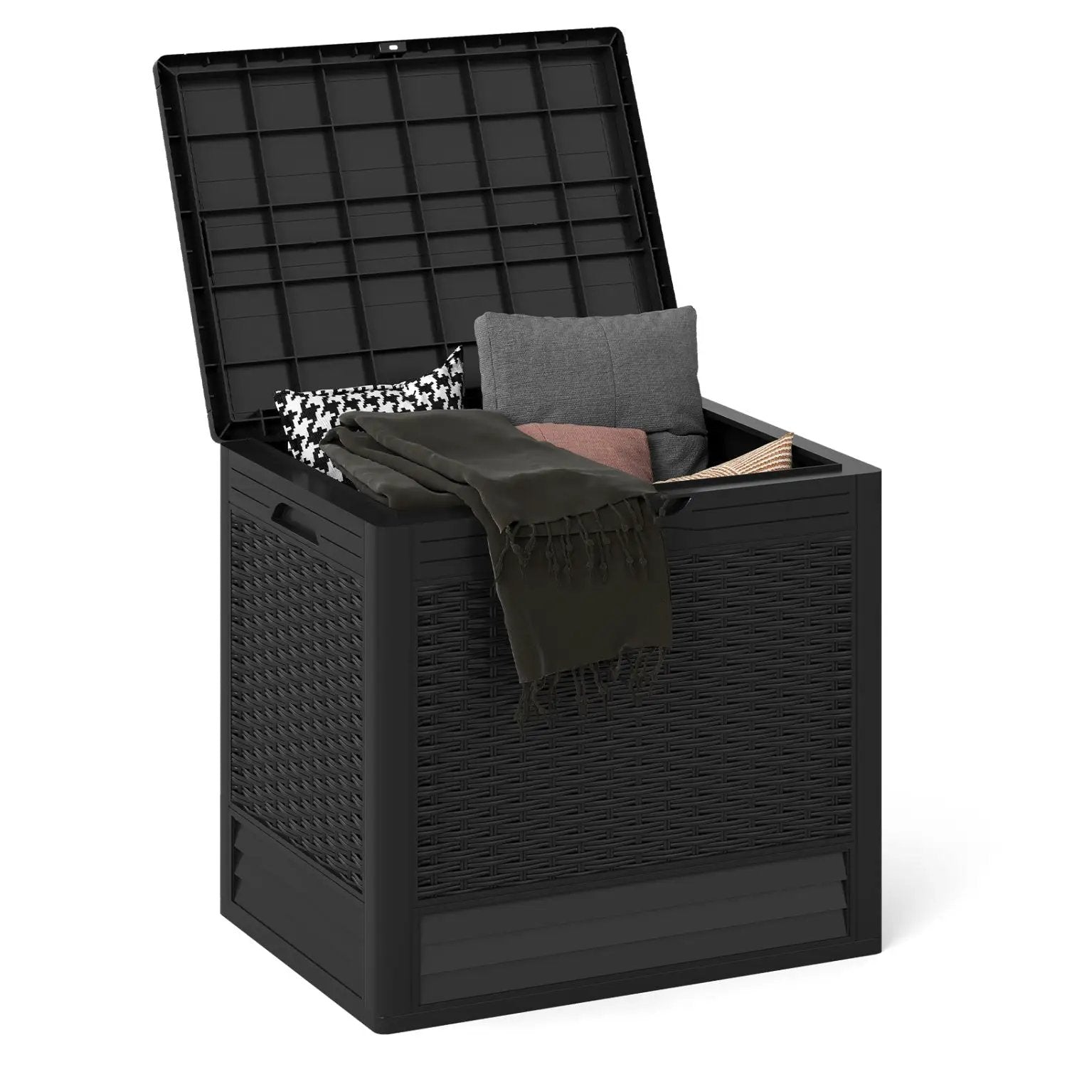 25 Gallon Outdoor Storage Box with Rattan Pattern by DirectDeals