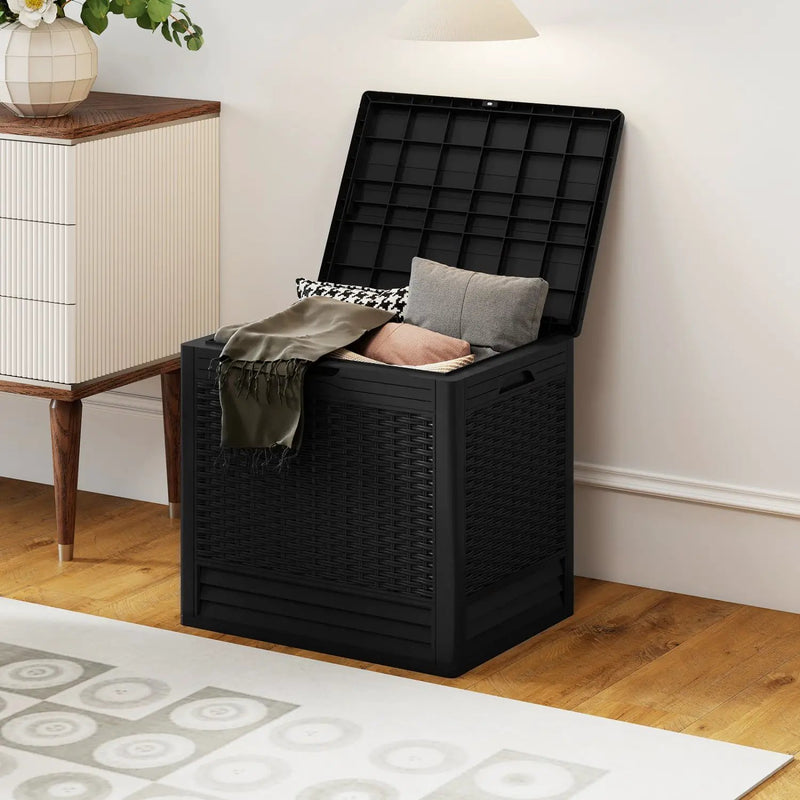 25 Gallon Outdoor Storage Box with Rattan Pattern by DirectDeals
