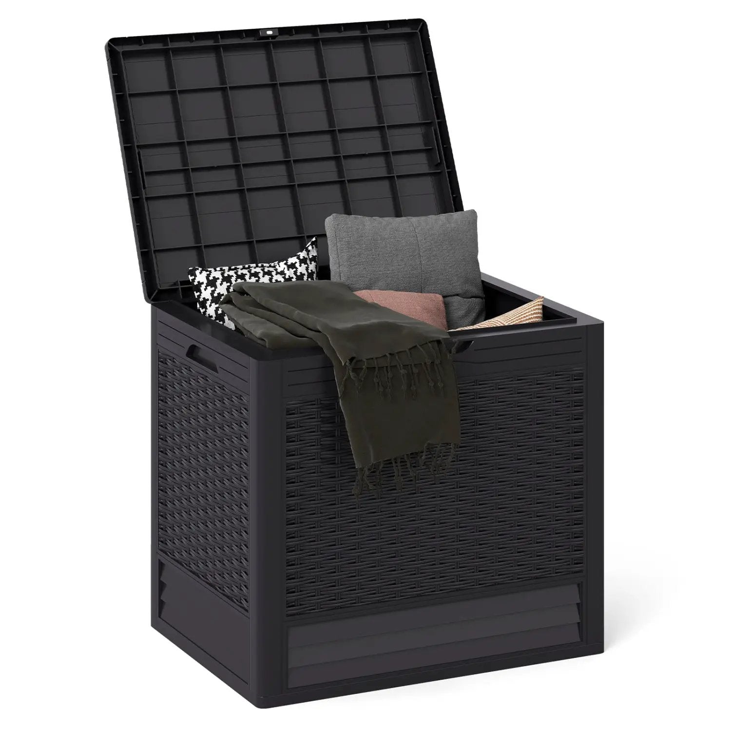 25 Gallon Outdoor Storage Box with Rattan Pattern by DirectDeals