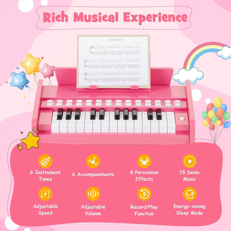 25 Keys Kids Piano Keyboard with Adjustable Speed and Volume by DirectDeals