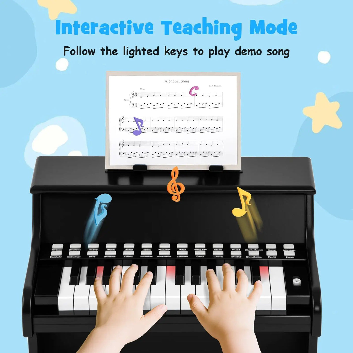 25 Keys Kids Piano Keyboard with Adjustable Speed and Teaching Mode by DirectDeals