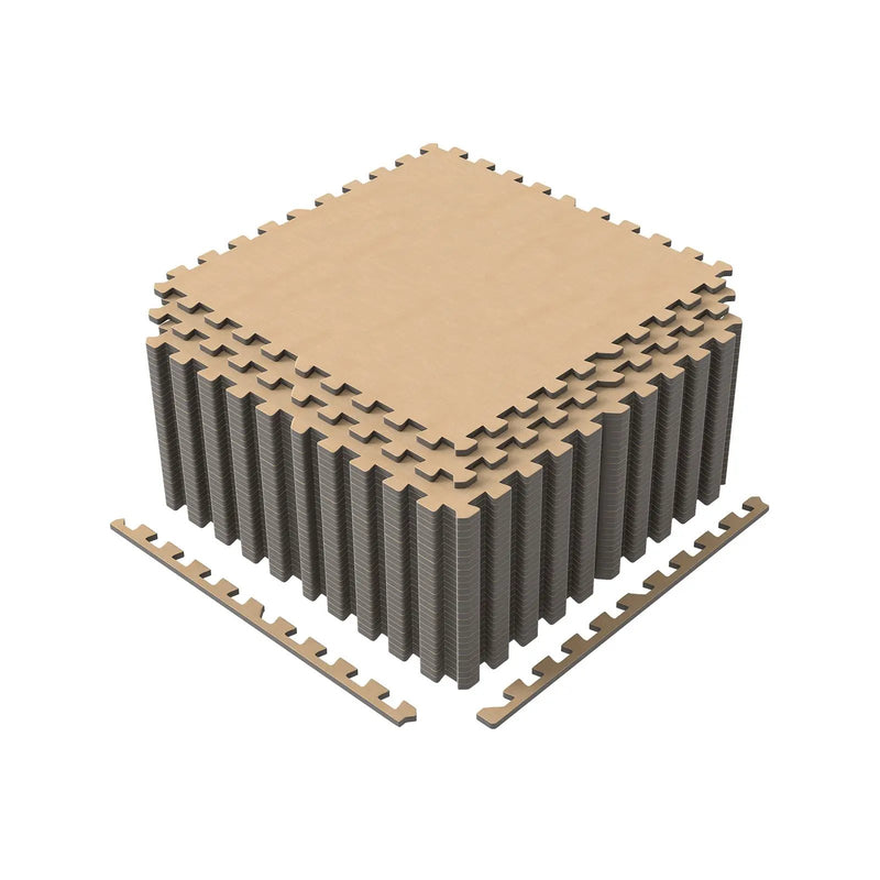 25 Pack-100 Sq.Ft. Foam Floor Tiles Interlocking Carpet Tiles with Edge Borders by DirectDeals