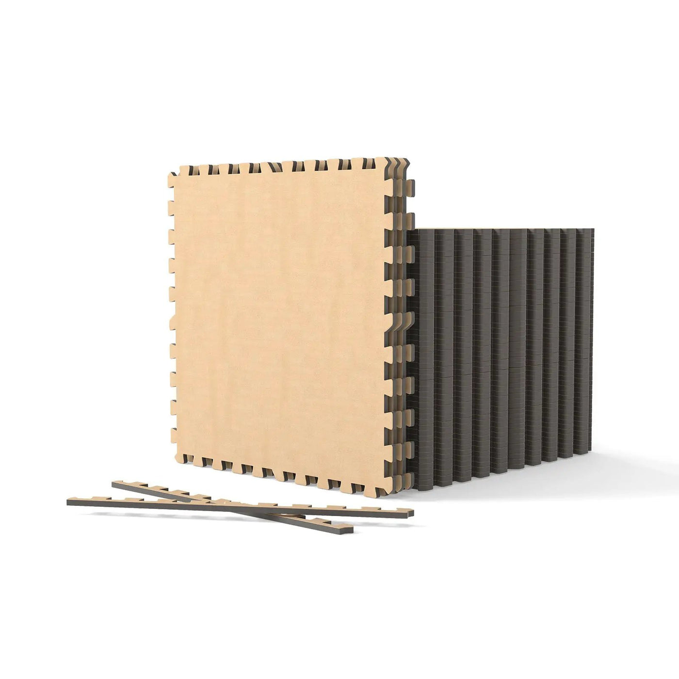 25 Pack-100 Sq.Ft. Foam Floor Tiles Interlocking Carpet Tiles with Edge Borders by DirectDeals