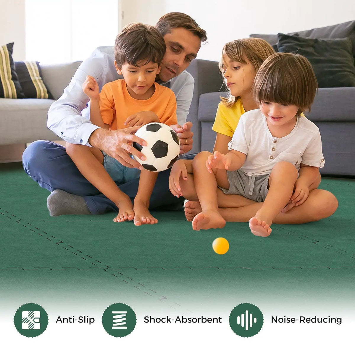 25 Pack-100 Sq.Ft. Foam Floor Tiles Interlocking Carpet Tiles with Edge Borders by DirectDeals