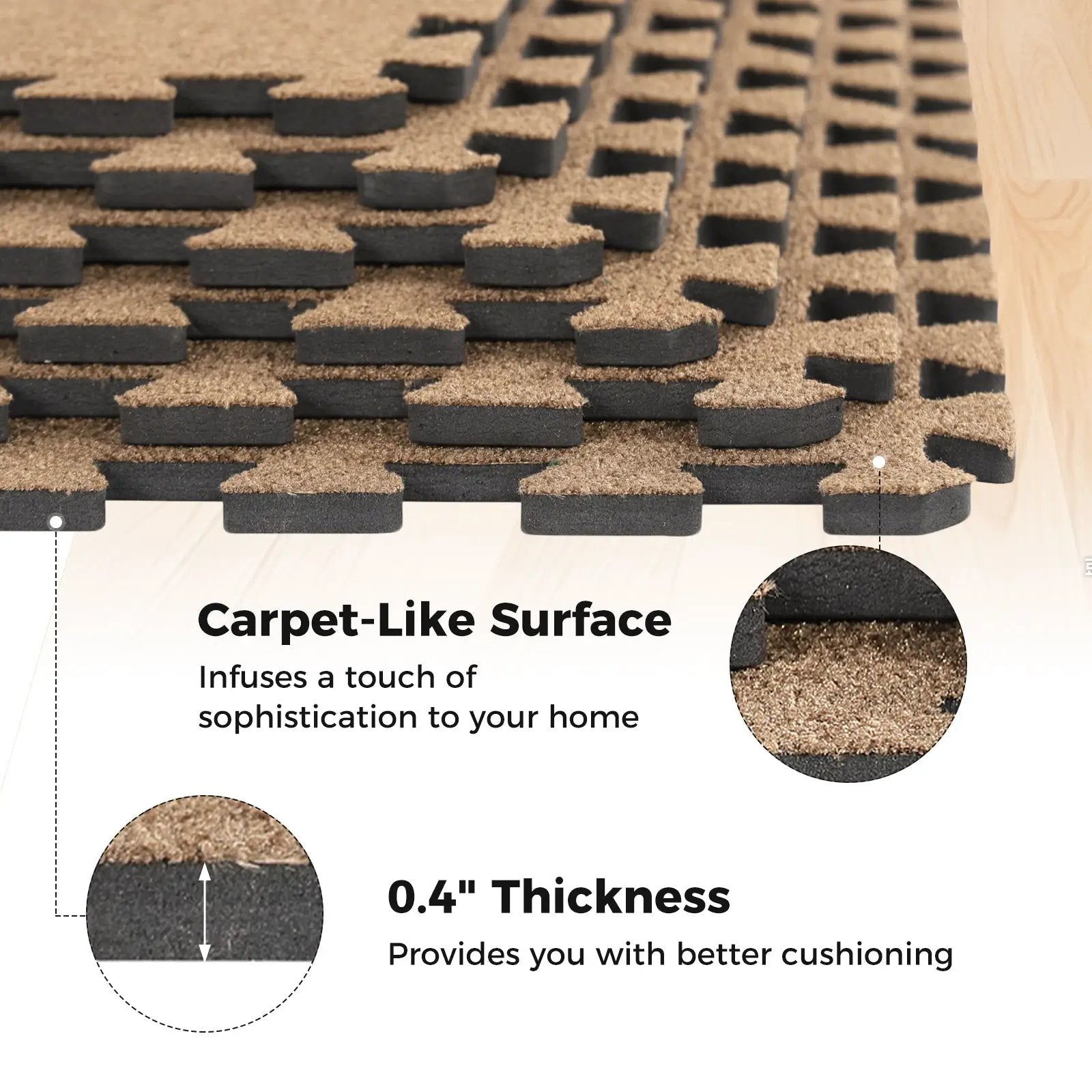 25 Pack-100 Sq.Ft. Foam Floor Tiles Interlocking Carpet Tiles with Edge Borders by DirectDeals