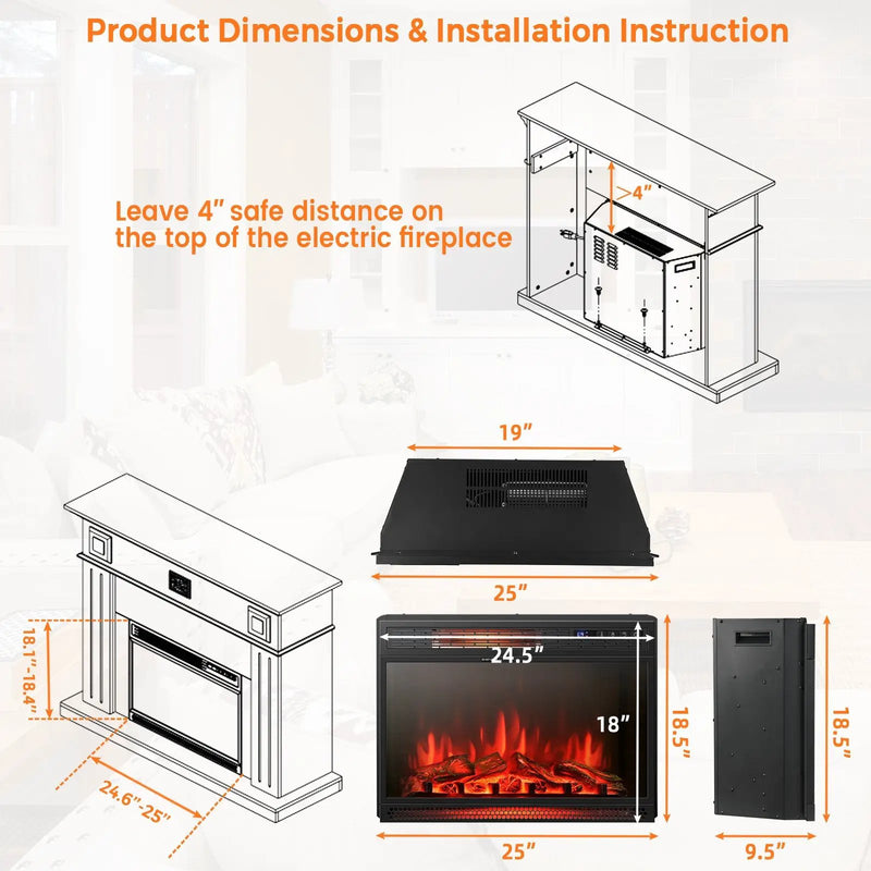 25 Inches Recessed Electric Heater by DirectDeals