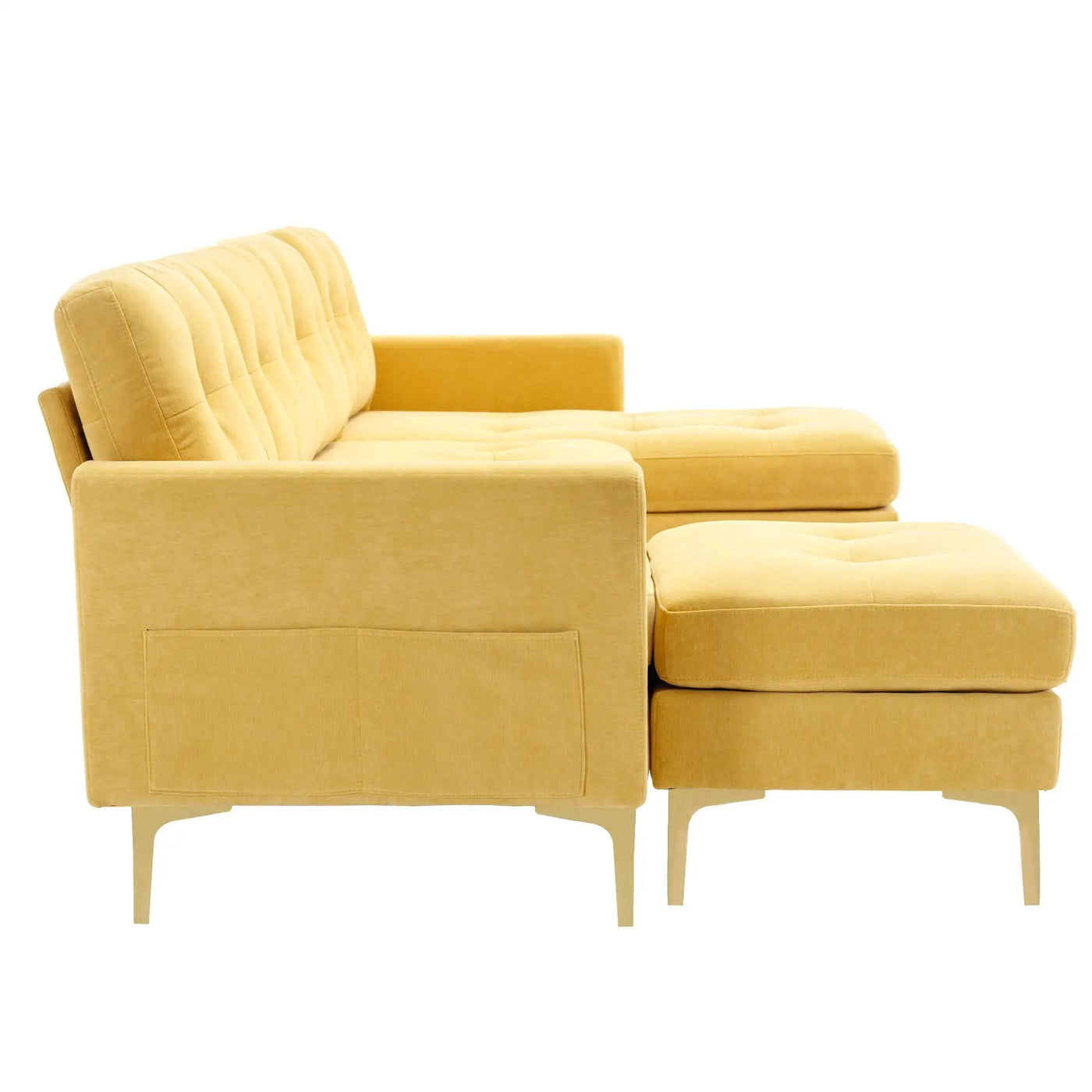 Modern L - Shape Convertible Sectional Sofa With Movable Ottoman by HouseOfZazla