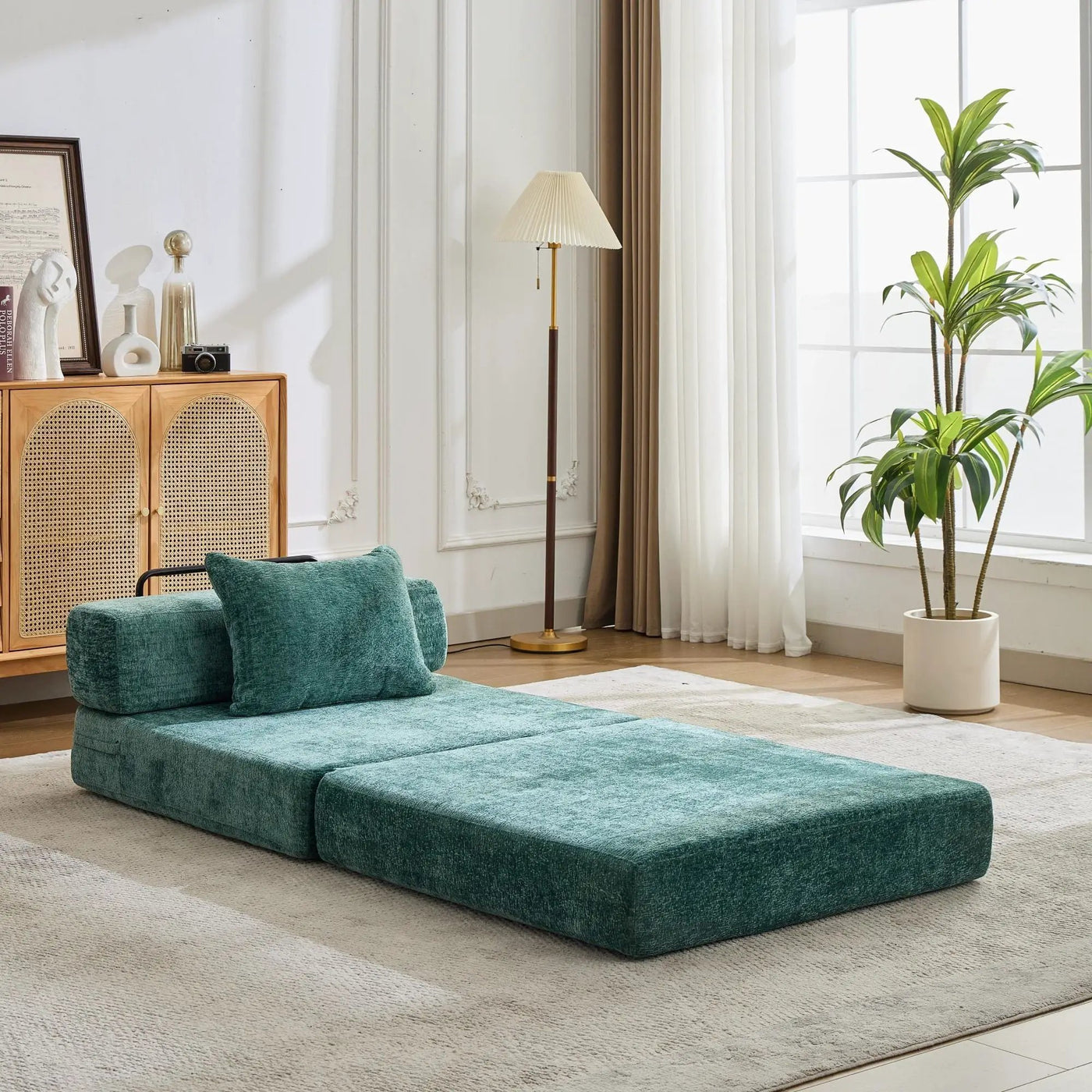 Convertible Floor Sofa Bed With Fixed Shape Frame For Living Room by HouseOfZazla
