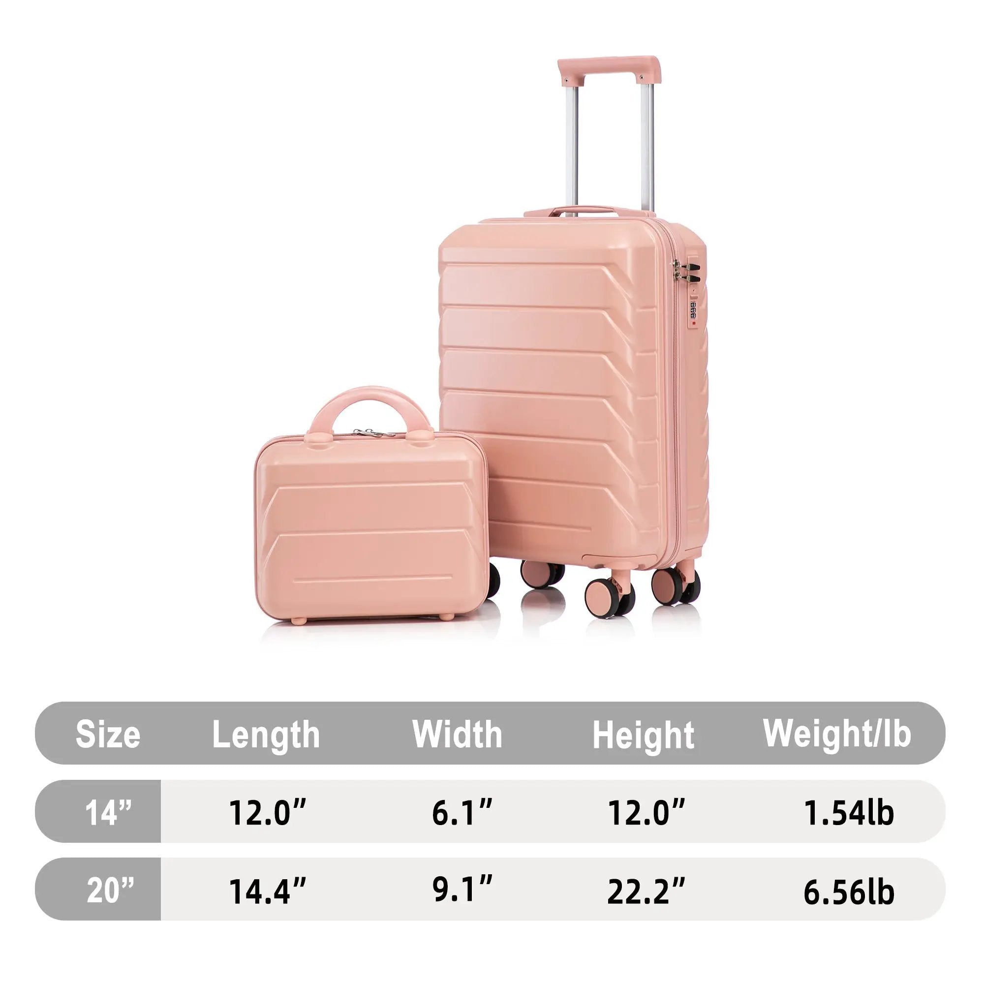 2-Piece ABS Spinner Wheel Luggage Set with Combination Lock by HouseOfZazla