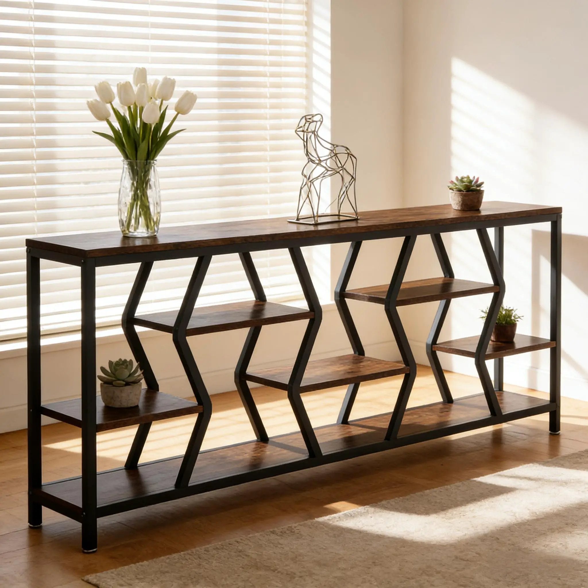 Durable Sofa Console Table with Generous Storage by HouseOfZazla