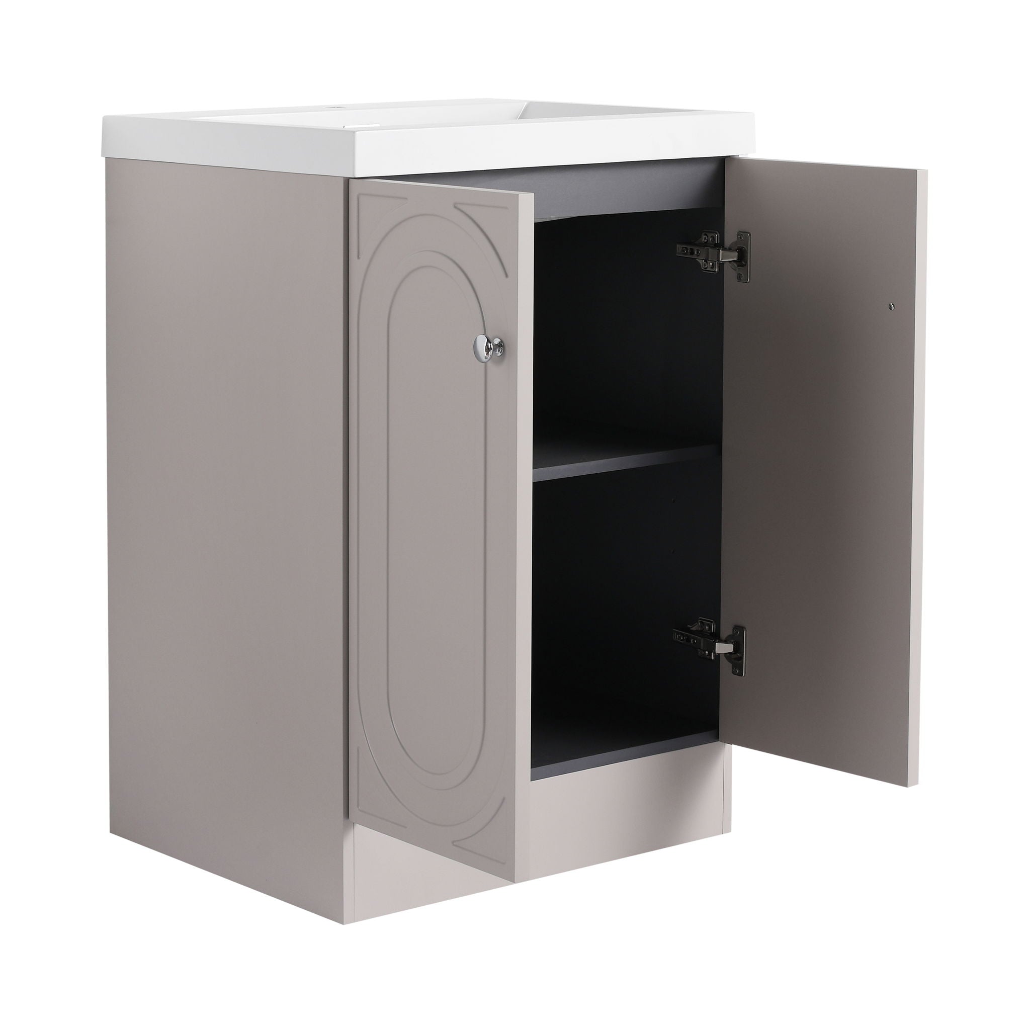 Contemporary Freestanding Bathroom Vanity With Resin Sink & Soft-Close Cabinet Doors by HouseOfZazla