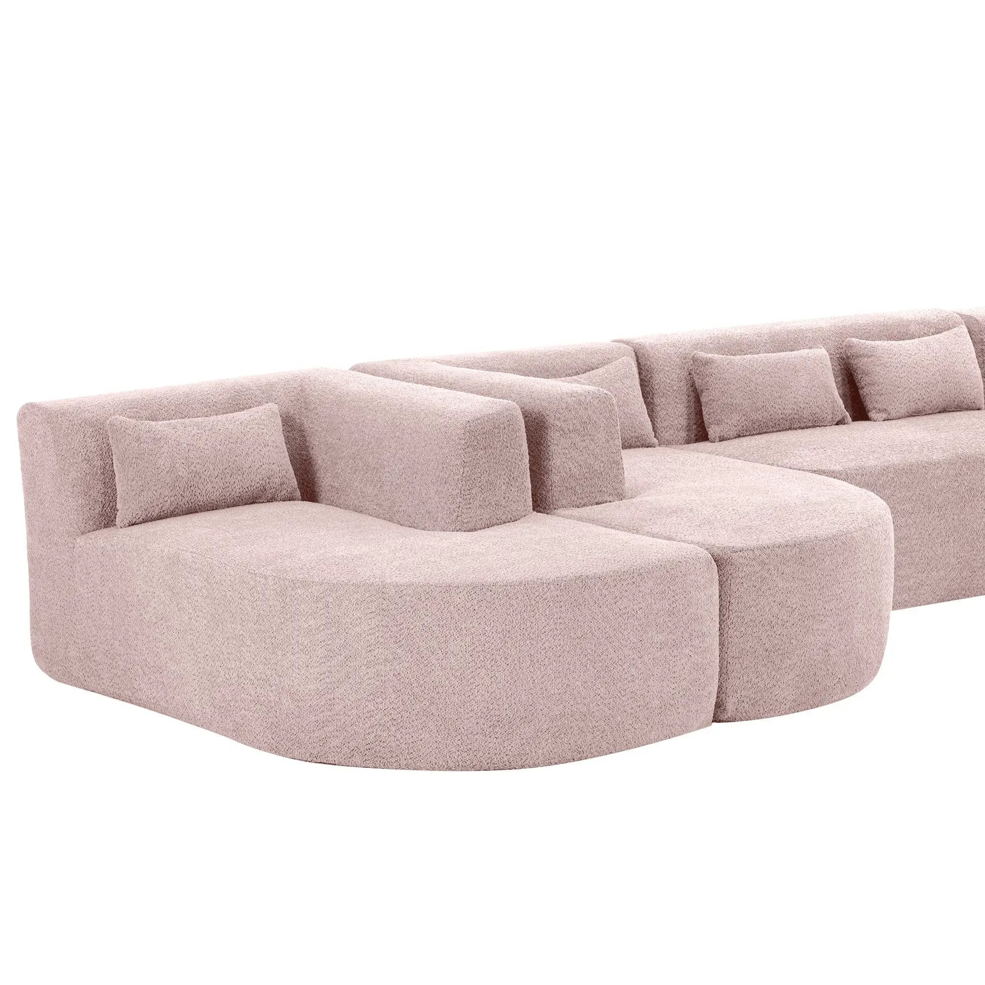 Upholstered Sofa Free Combined Sofa Couch With 2 Chaise Lounge And Five Back Pillows For Living Room by HouseOfZazla