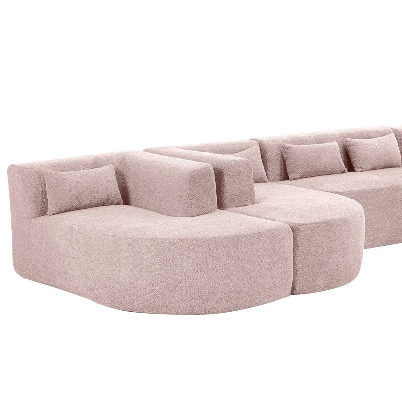 Upholstered Sofa Free Combined Sofa Couch With 2 Chaise Lounge And Five Back Pillows For Living Room by HouseOfZazla