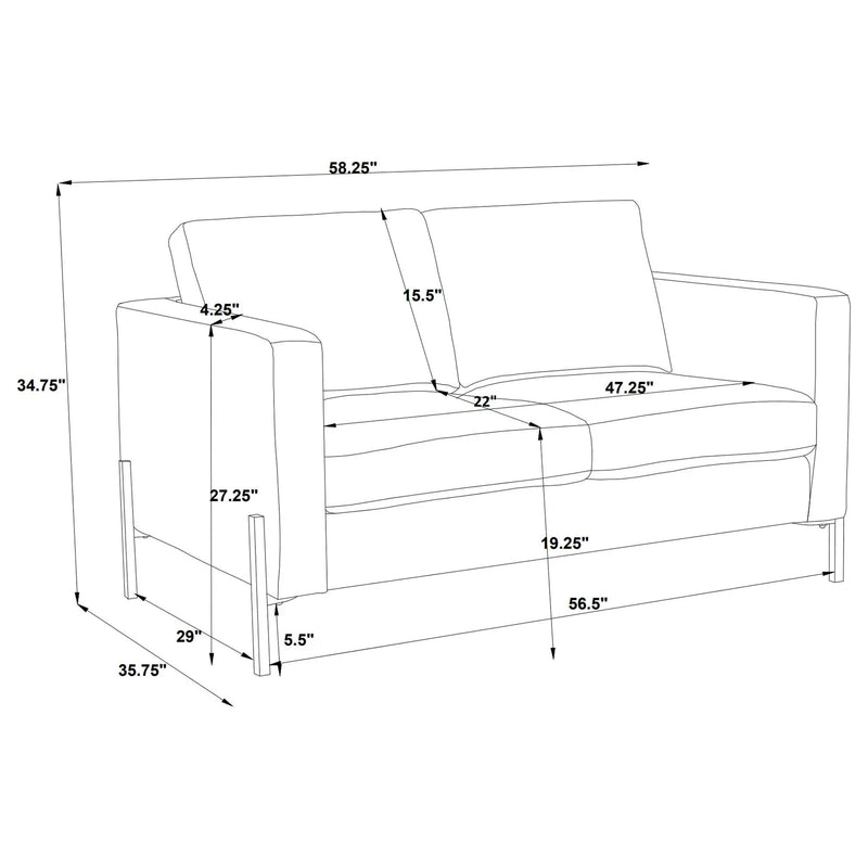 Dulcie - Loose Back Loveseat - Oatmeal
