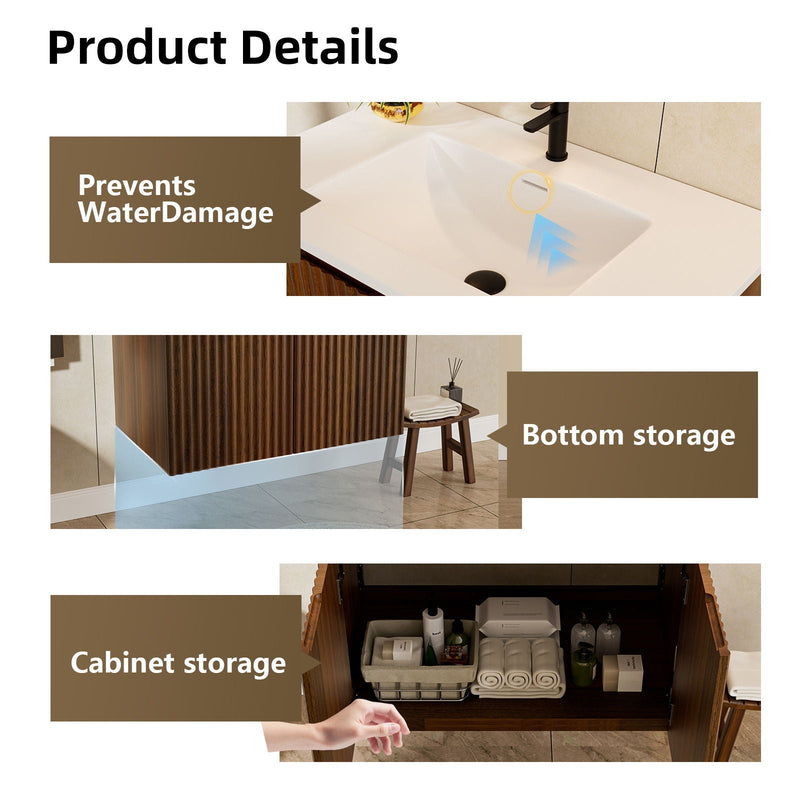 Folding Wall Cabinet With Creamic Sink by Unique Piece Furniture