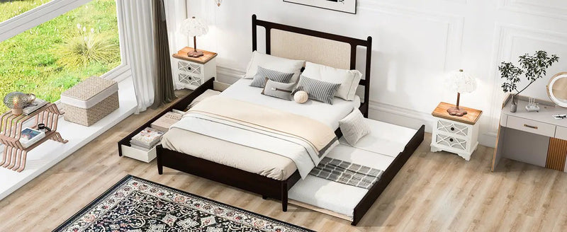 Platform Bed With 2 Big Drawers & Trundle by HouseOfZazla
