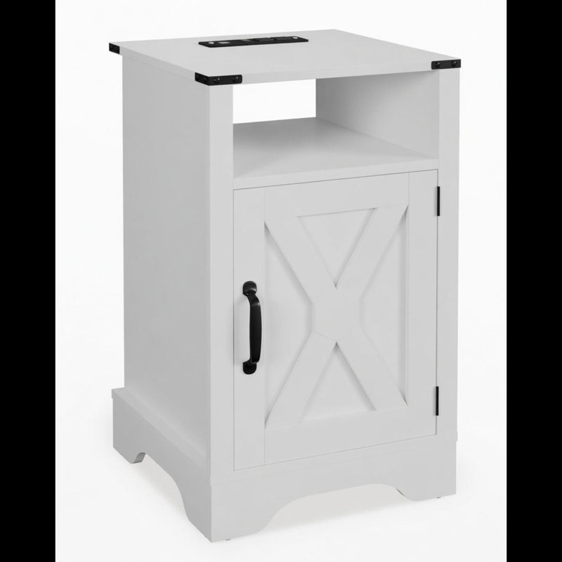 Farmhouse Nightstand, Charging Station & Storage by HouseOfZazla