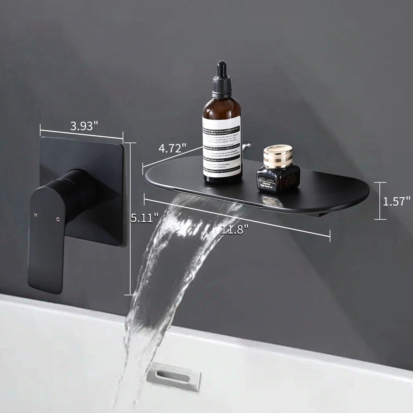 Modern Wall Mount Bathroom Sink Faucet With Waterfall Spout by HouseOfZazla