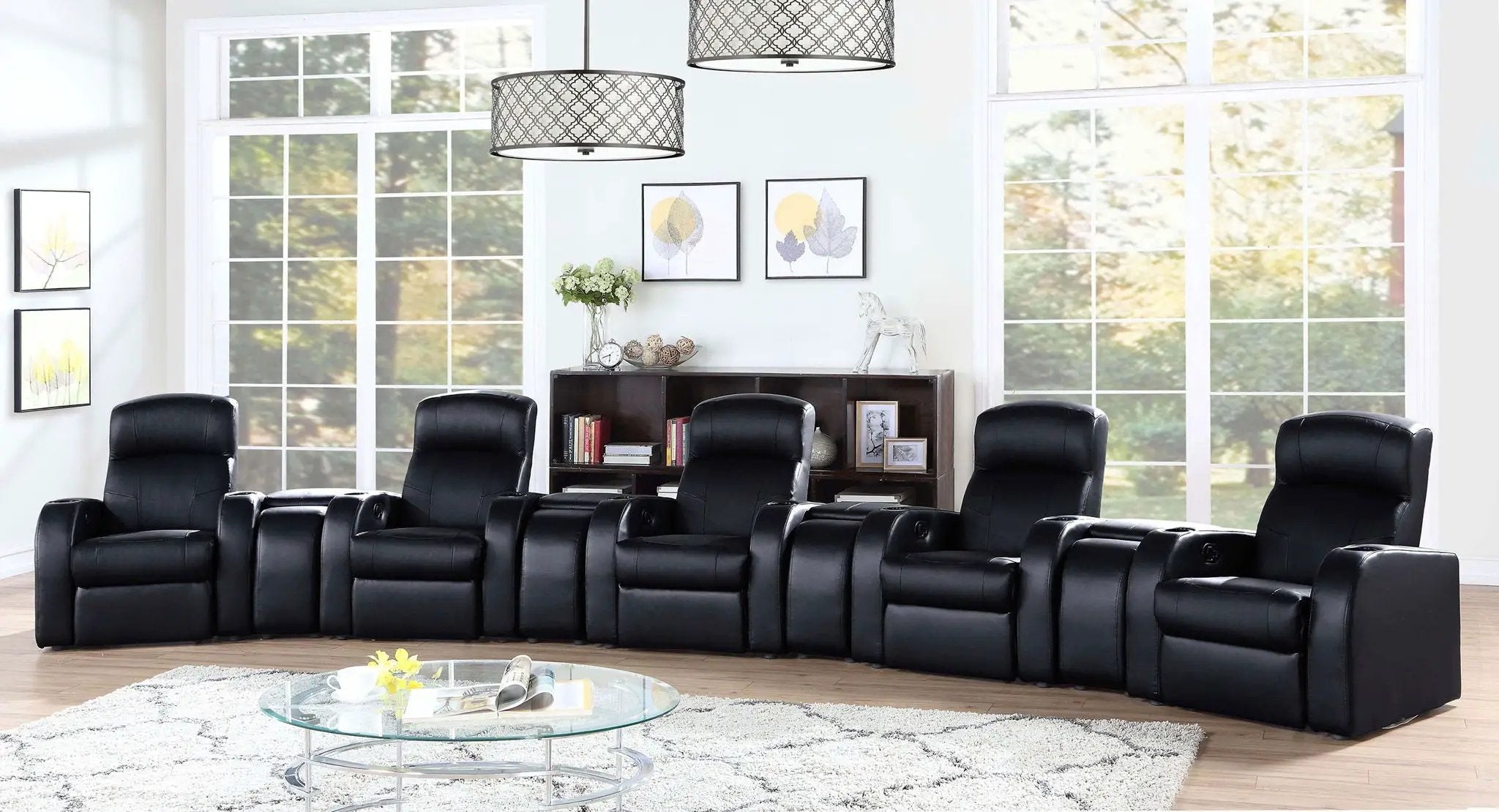 Cyrus 9-piece Upholstered Home Theater Seating by Unique Piece Furniture