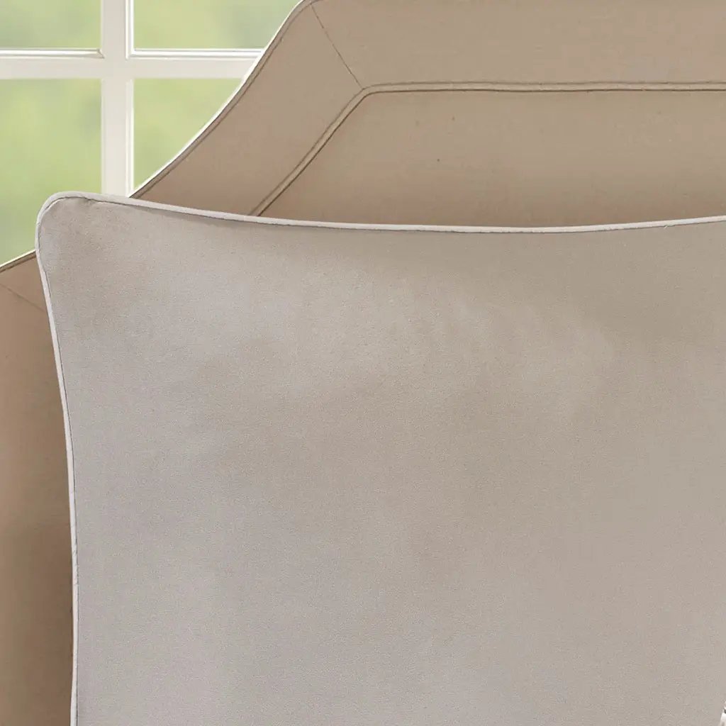Embroidered 8 Piece Comforter Set Neutral Queen by HouseOfZazla
