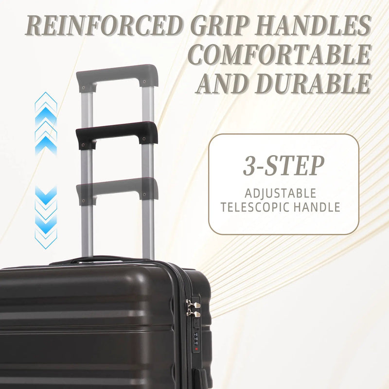 HIFINE TOURIST 20"/24"/28" 3-Piece Luggage Set in Dark Gray by HouseOfZazla