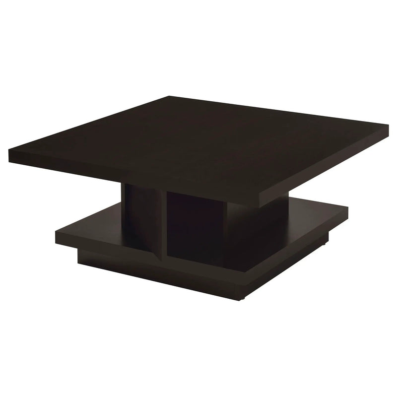 Reston Square Engineered Wood Coffee Table with Casters Cappuccino by Unique Piece Furniture