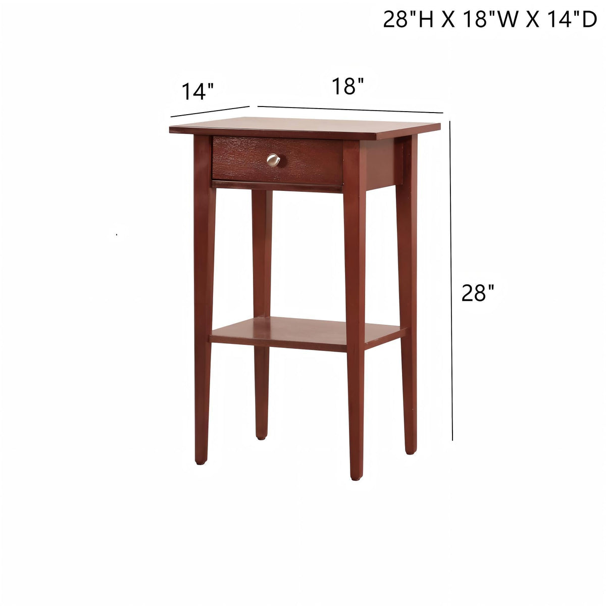 Wood Nightstand with Drawer and Shelf - Multiple Colors, photo 11 of 34