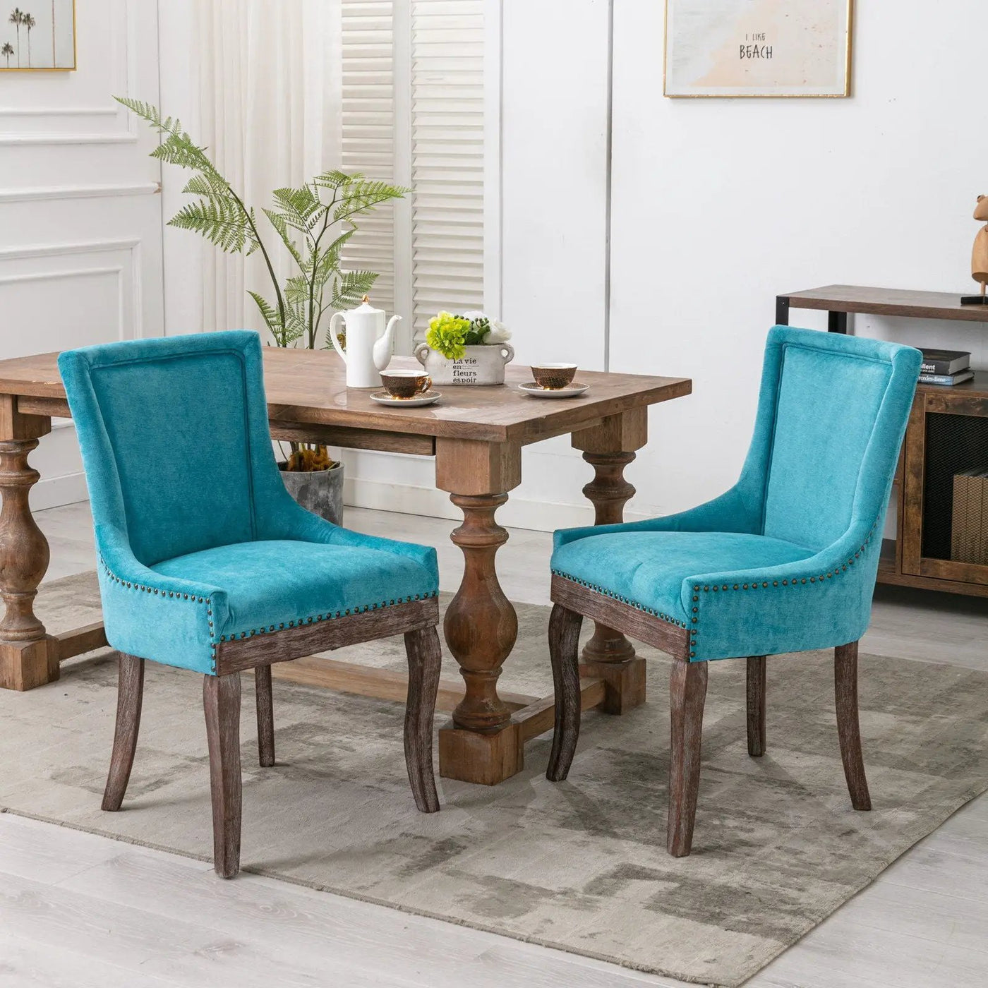Ultra - Side Dining Chair, Nail Head (Set of 2) by HouseOfZazla