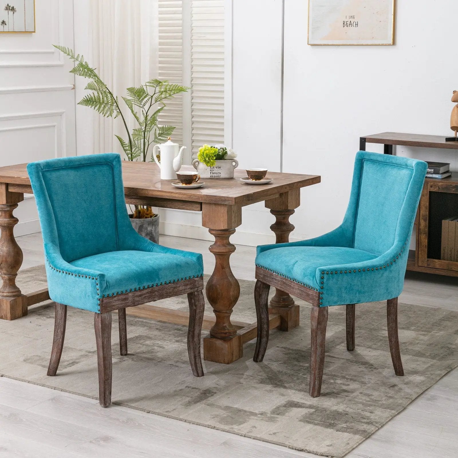 Ultra - Side Dining Chair, Nail Head (Set of 2) by HouseOfZazla