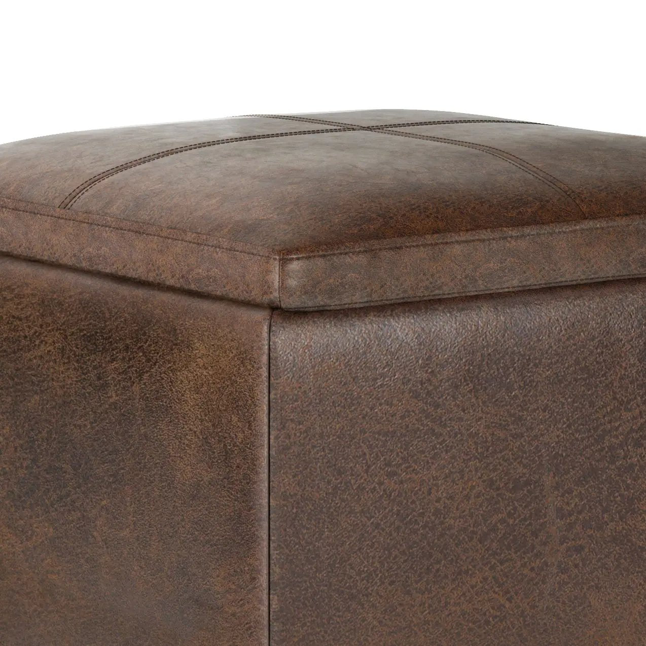 Rockwood - Upholstered Cube Storage Ottoman With Tray by HouseOfZazla