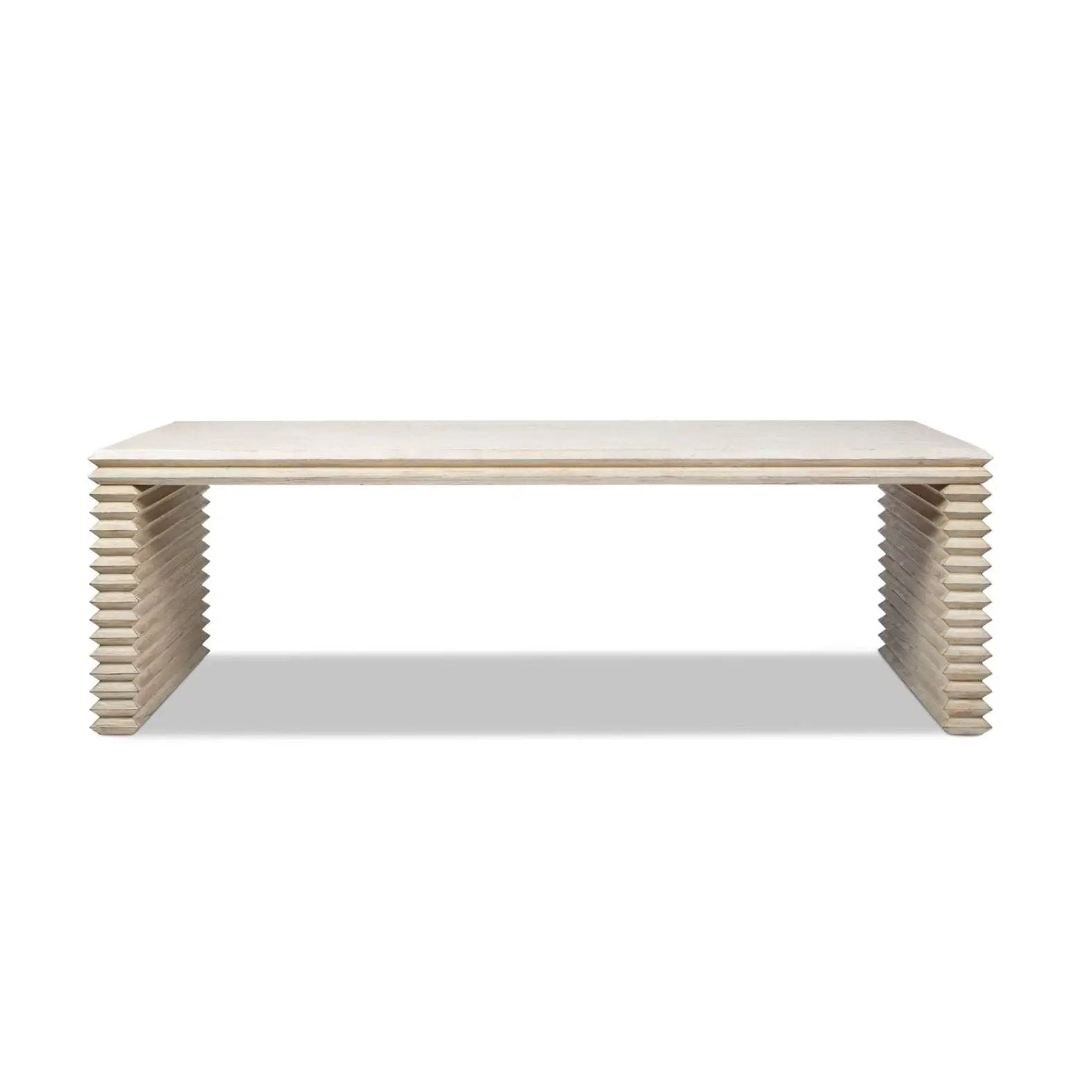 Veda - Geometric Waterfall Dining Table - White by HouseOfZazla