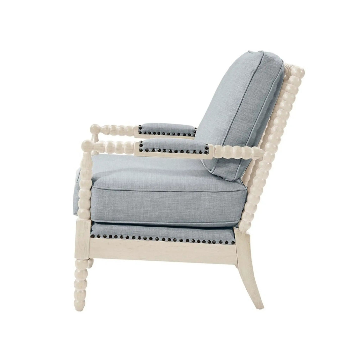 Arm Chair With Open Back Spindle Design, Padded Armrests by HouseOfZazla