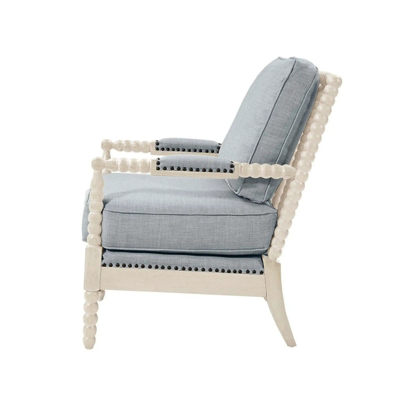 Arm Chair With Open Back Spindle Design, Padded Armrests by HouseOfZazla
