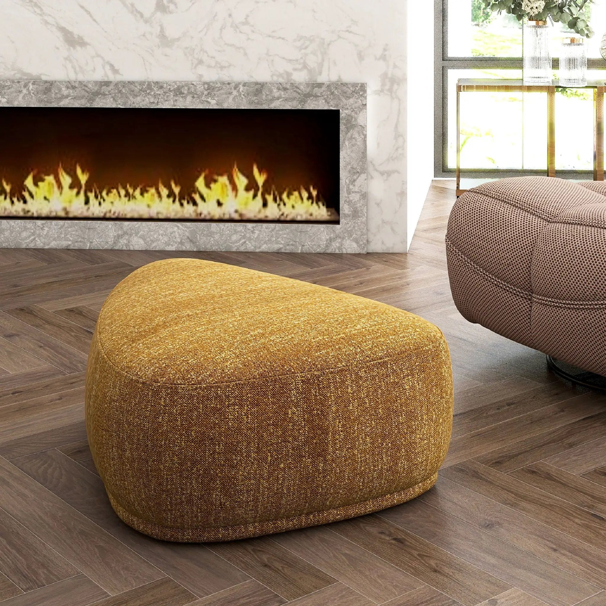 Pebble - Rounded Triangle Cocktail Ottoman by Unique Piece Furniture