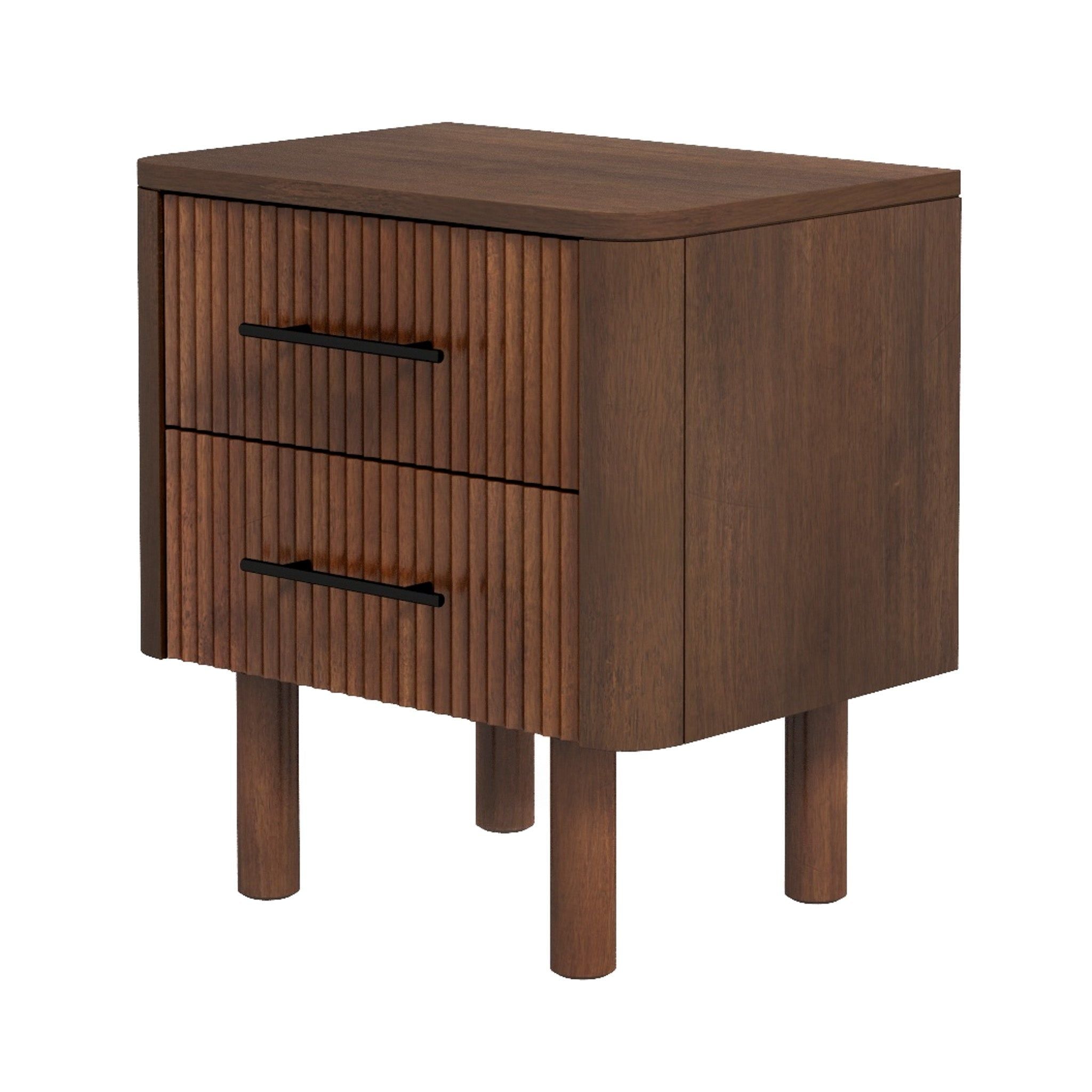Logan - Nightsd Bed Side Tables With 2 Drawers - Brown by HouseOfZazla