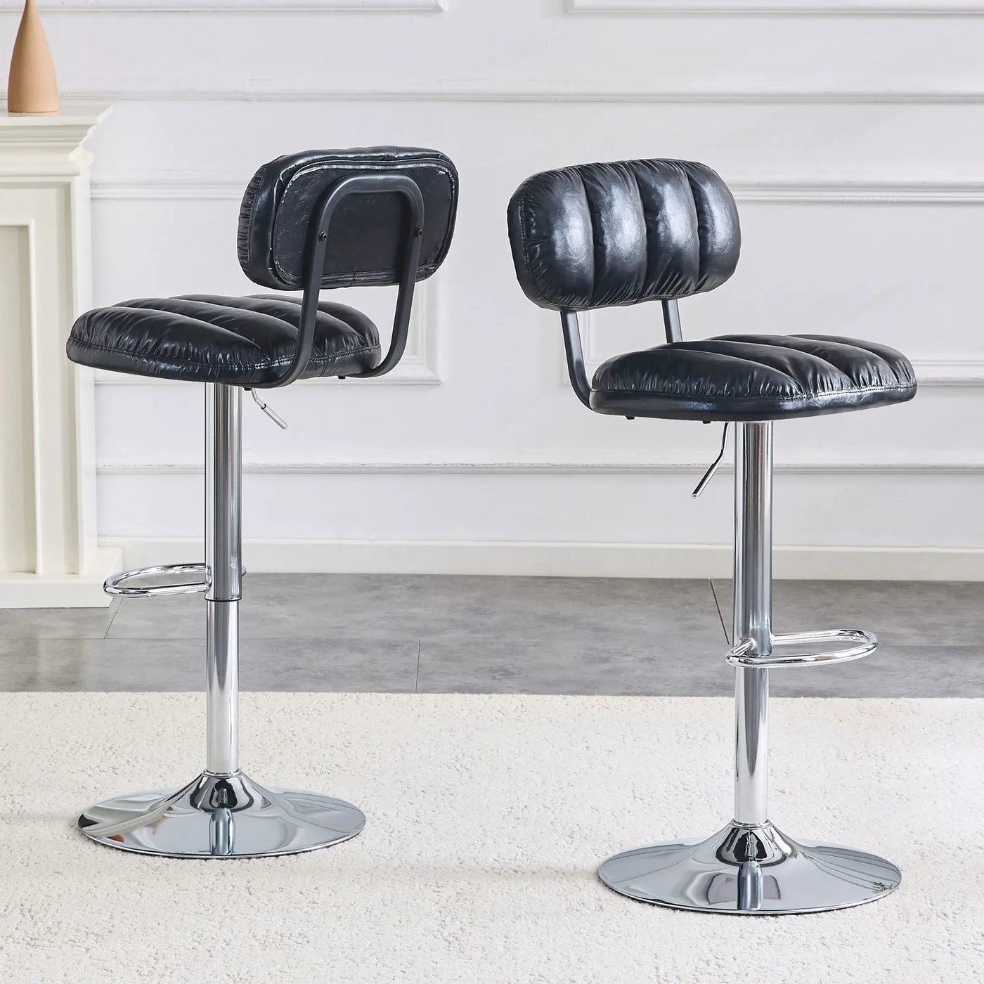 Adjustable Height Bar Stools With Footrest For Kitchen Island (Set of 2) by Unique Piece Furniture