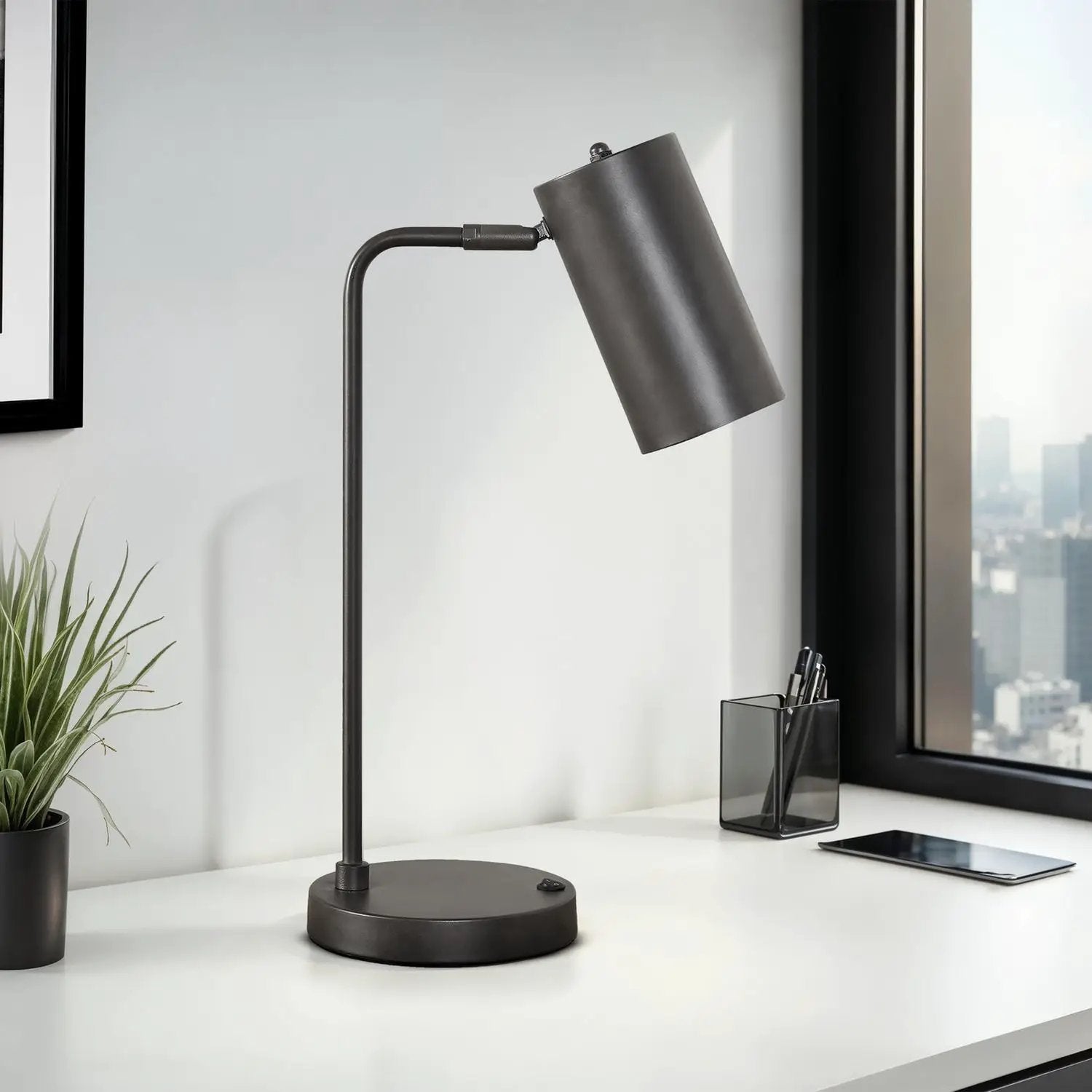 Lighting, Table Lamp, USB Port Included, Modern - Gray by Unique Piece Furniture
