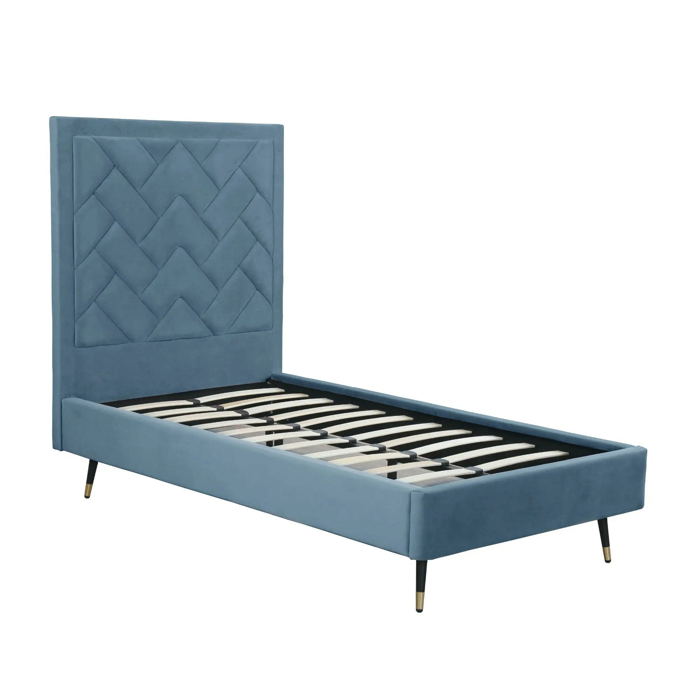 Crosby - Bed With Upholstered Headboard And Slats by HouseOfZazla