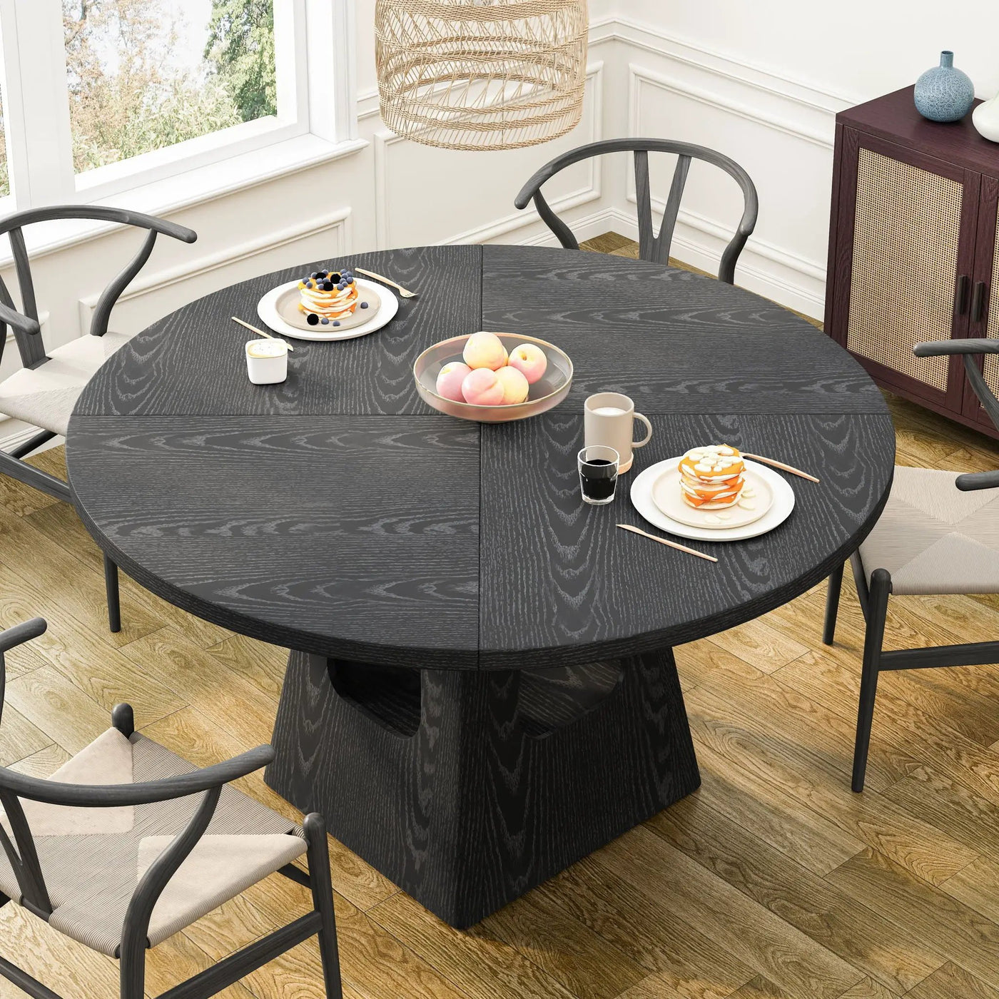 Farmhouse Round Dining Table With Storage Base by HouseOfZazla