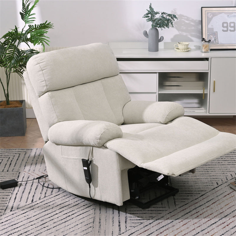 Oversized Power Lift Recliner Chai With Remote Control, Side Pocket, Spacious Seat by HouseOfZazla