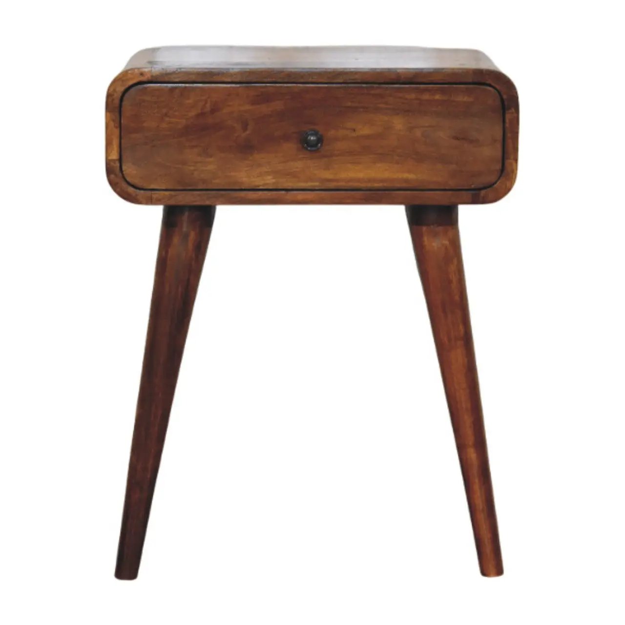 Avora Chestnut Nightstand with 1-Drawer, Nordic Legs by HouseOfZazla