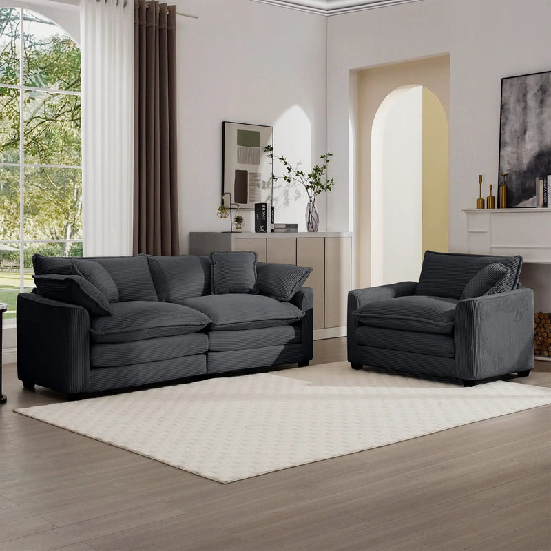 Elegant Oversized Sectional Sofa Set With Deep Seats And Flexible Layout by Unique Piece Furniture