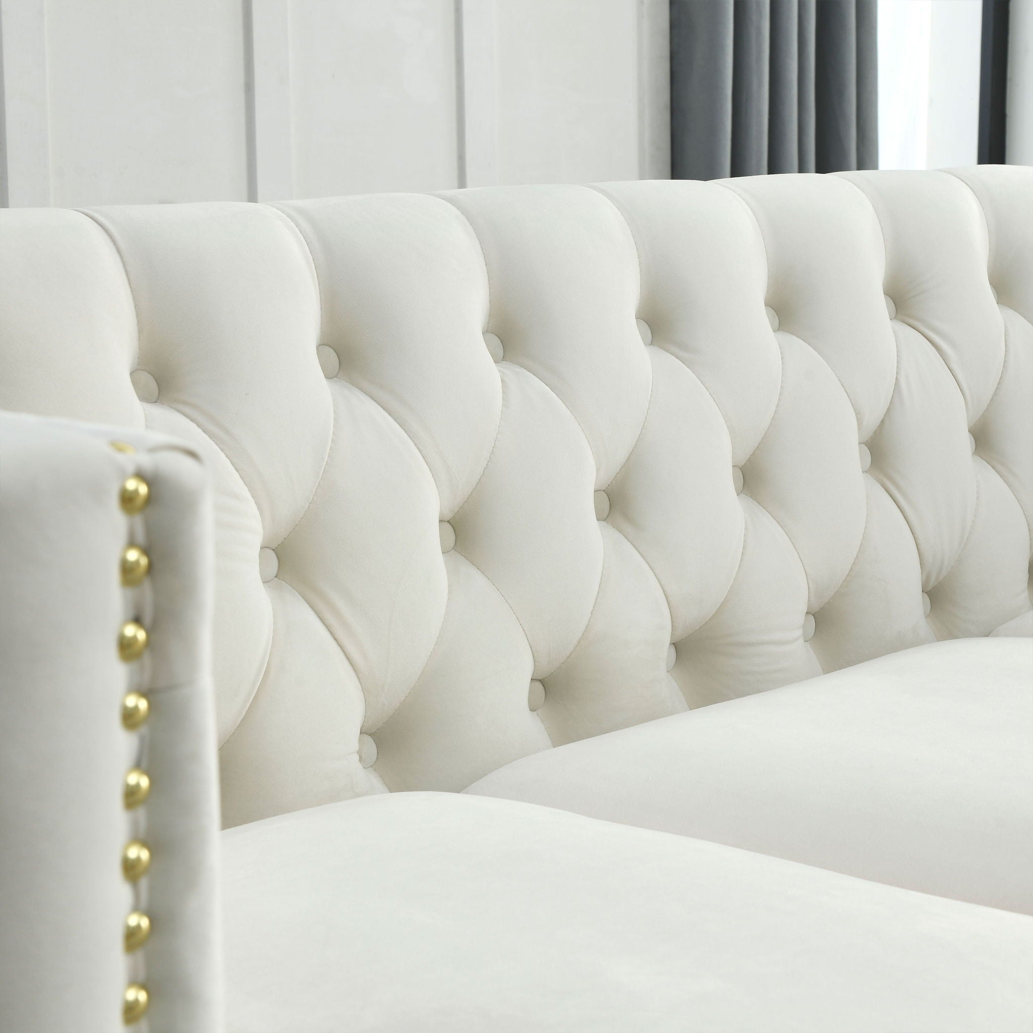 L-Shaped Corner Sofa, 5 Seater Sectional With Tufted Design by HouseOfZazla